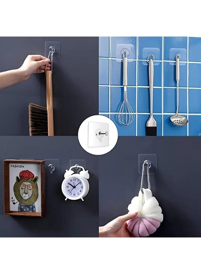 (Group of 20 pieces) Heavy Duty Adhesive Wall Hooks, Transparent Design Hook System 6 Kg Capacity, Waterproof material for wet areas Kitchen, Bathroom, Office, Indoor and outdoor uses (Classic) - Image 4